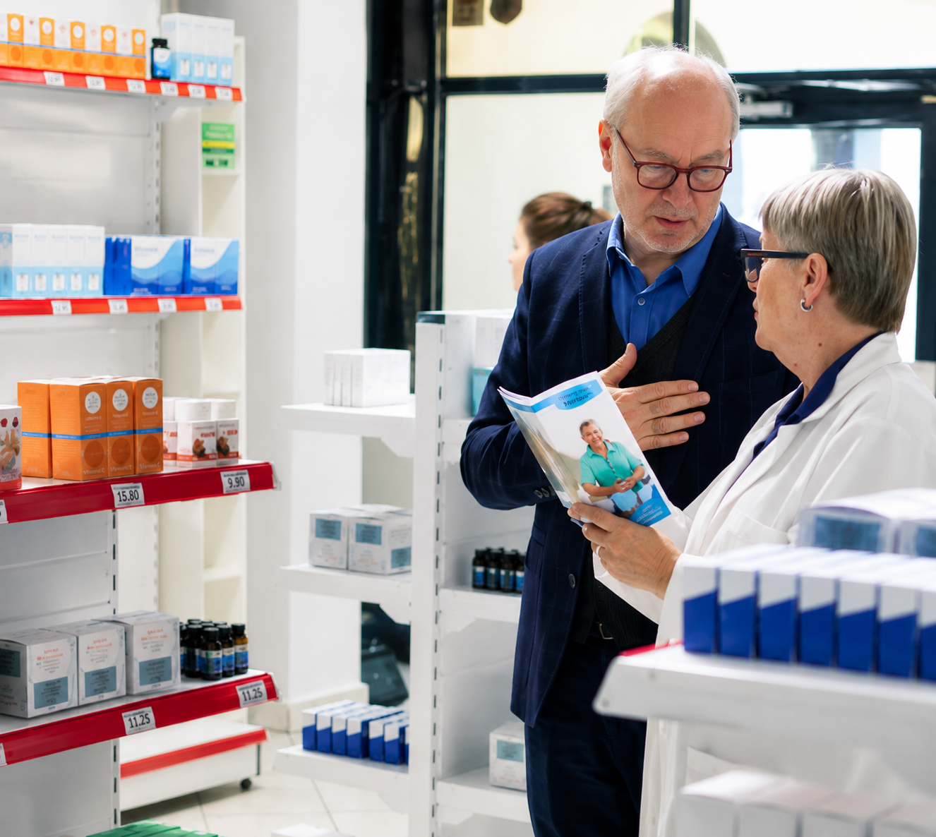 Pharmacist providing contraception advice in Doncaster